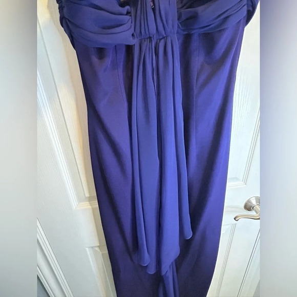 💜”Scott McClintock” Vintage Formal Strapless Dress w/ Brooch Pendant Size 12 - Picture 10 of 15